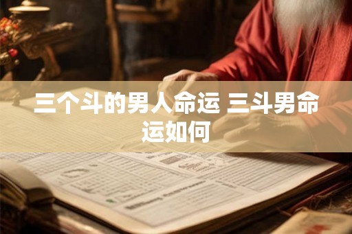 三个斗的男人命运 三斗男命运如何