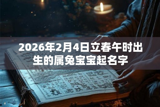 2026年2月4日立春午时出生的属兔宝宝起名字