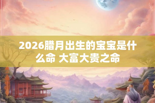 2026腊月出生的宝宝是什么命 大富大贵之命