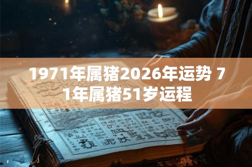 1971年属猪2026年运势 71年属猪51岁运程