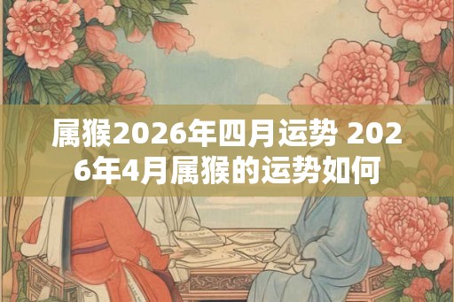 属猴2026年四月运势 2026年4月属猴的运势如何 属猴2026年四月运势 2026年4月属猴的运势如何