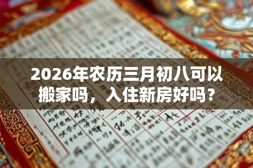2026年农历三月初八可以搬家吗，入住新房好吗？