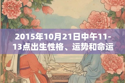 2015年10月21日中午11-13点出生性格、运势和命运