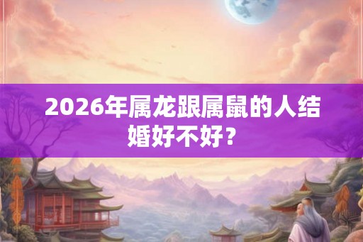 2026年属龙跟属鼠的人结婚好不好? 2026年属龙跟属鼠的人结婚好不好?