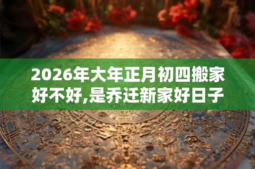 2026年大年正月初四搬家好不好,是乔迁新家好日子吗？