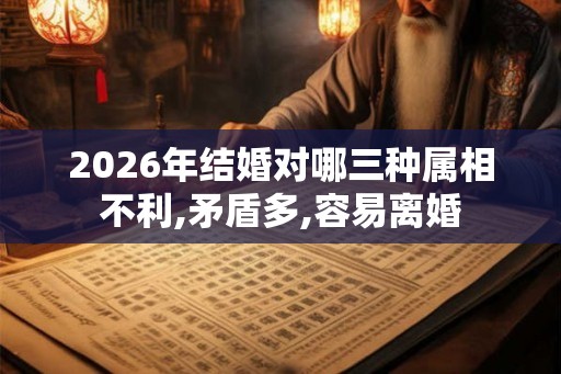 2026年结婚对哪三种属相不利,矛盾多,容易离婚