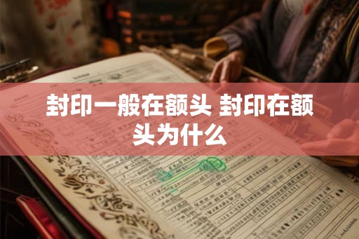 封印一般在额头 封印在额头为什么 封印一般在额头 封印在额头为什么