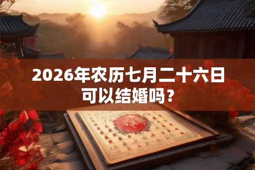 2026年农历七月二十六日可以结婚吗？