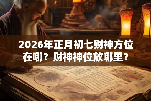 2026年正月初七财神方位在哪？财神神位放哪里？