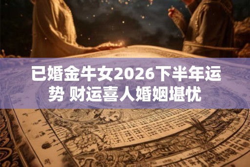 已婚金牛女2026下半年运势 财运喜人婚姻堪忧