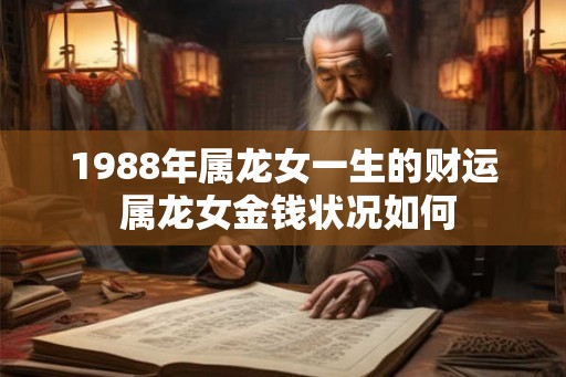 1988年属龙女一生的财运 属龙女金钱状况如何