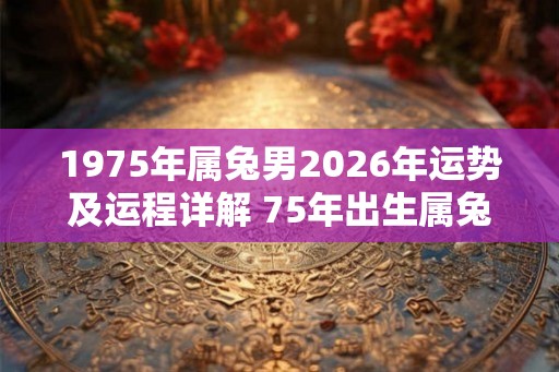 1975年属兔男2026年运势及运程详解 75年出生属兔人2026全年每月运势男性