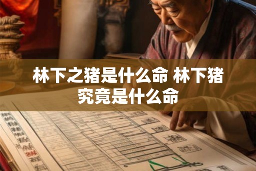 林下之猪是什么命 林下猪究竟是什么命
