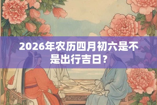 2026年农历四月初六是不是出行吉日？