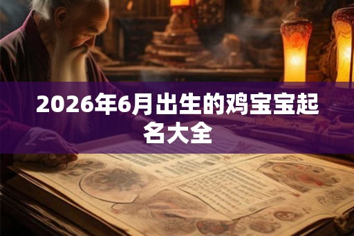 2026年6月出生的鸡宝宝起名大全