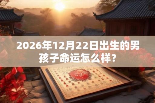 2026年12月22日出生的男孩子命运怎么样？