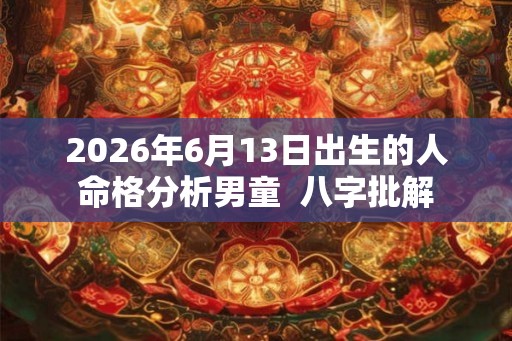 2026年6月13日出生的人命格分析男童 八字批解 2026年6月13日出生的人命格分析男童 八字批解