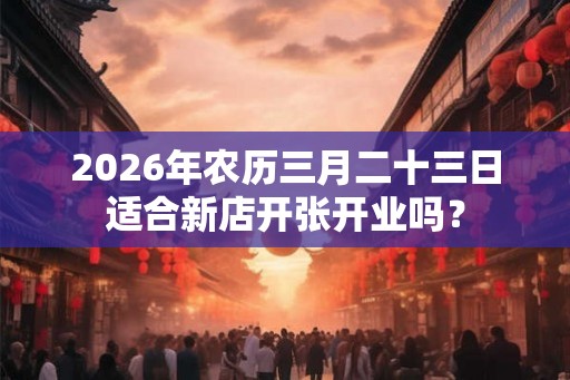 2026年农历三月二十三日适合新店开张开业吗？