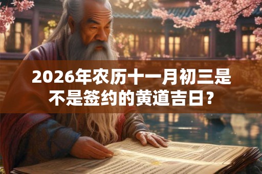 2026年农历十一月初三是不是签约的黄道吉日？