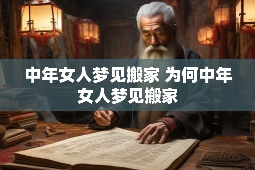 中年女人梦见搬家 为何中年女人梦见搬家