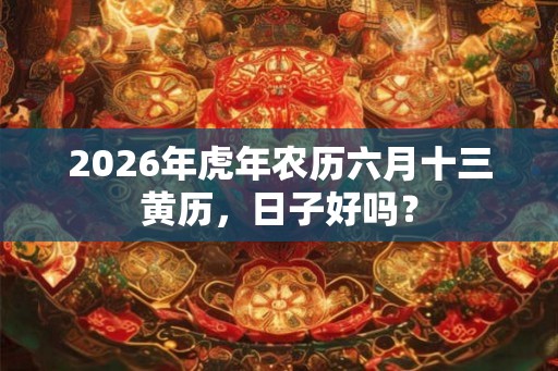 2026年虎年农历六月十三黄历,日子好吗? 2026年虎年农历六月十三黄历,日子好吗?