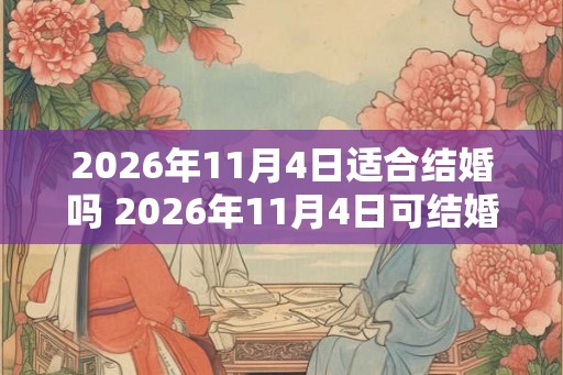 2026年11月4日适合结婚吗 2026年11月4日可结婚吗