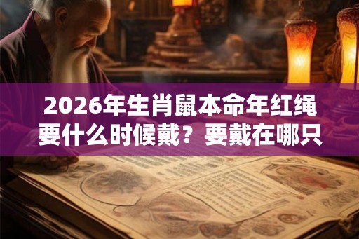 2026年生肖鼠本命年红绳要什么时候戴？要戴在哪只手？