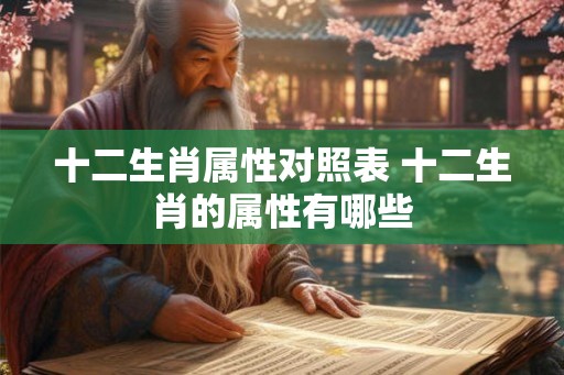 十二生肖属性对照表 十二生肖的属性有哪些