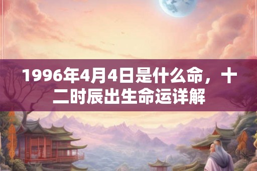 1996年4月4日是什么命,十二时辰出生命运详解 1996年4月4日是什么命,十二时辰出生命运详解
