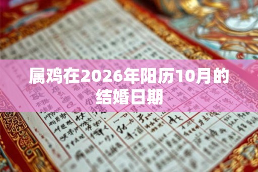 属鸡在2026年阳历10月的结婚日期