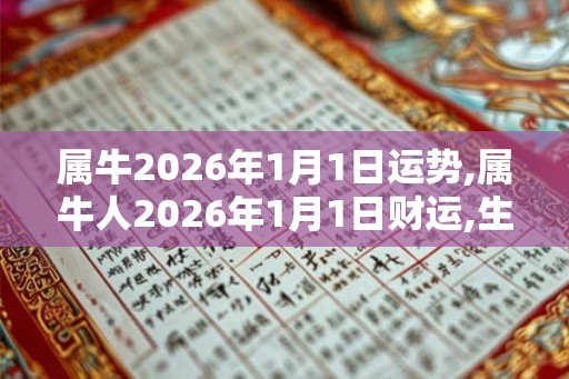属牛2026年1月1日运势,属牛人2026年1月1日财运,生肖牛2026年1月1日运势