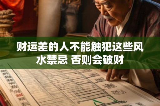 财运差的人不能触犯这些风水禁忌 否则会破财