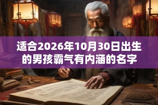 适合2026年10月30日出生的男孩霸气有内涵的名字