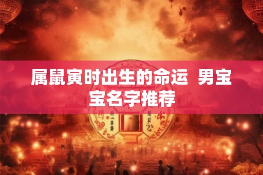 属鼠寅时出生的命运 男宝宝名字推荐 属鼠寅时出生的命运 男宝宝名字推荐