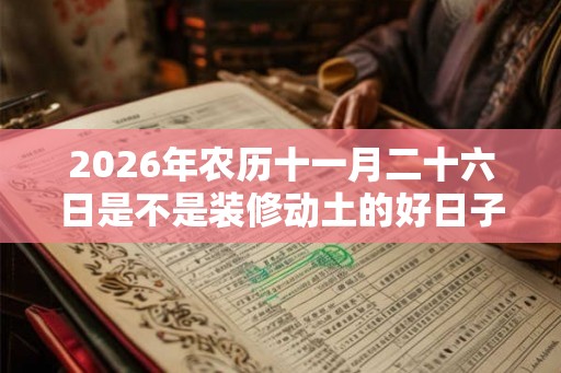 2026年农历十一月二十六日是不是装修动土的好日子？