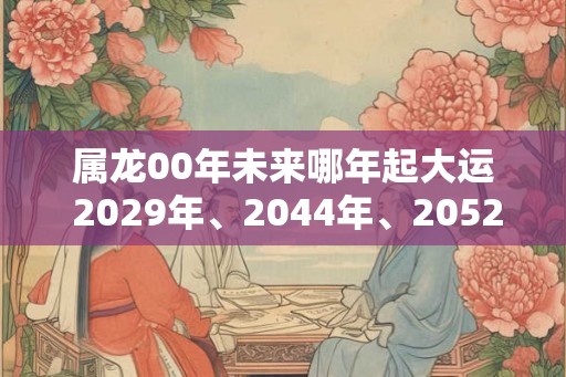 属龙00年未来哪年起大运 2029年、2044年、2052年