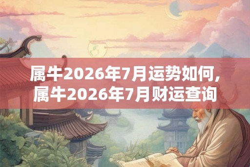 属牛2026年7月运势如何,属牛2026年7月财运查询