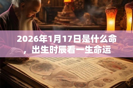 2026年1月17日是什么命，出生时辰看一生命运