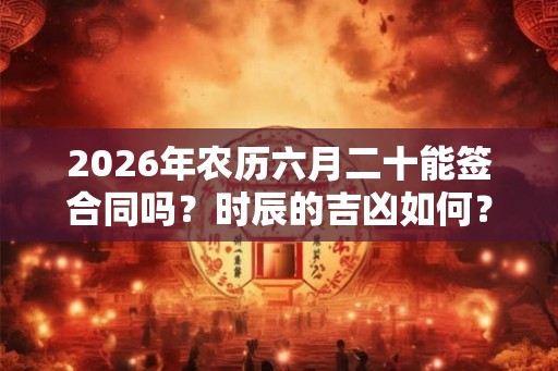 2026年农历六月二十能签合同吗？时辰的吉凶如何？