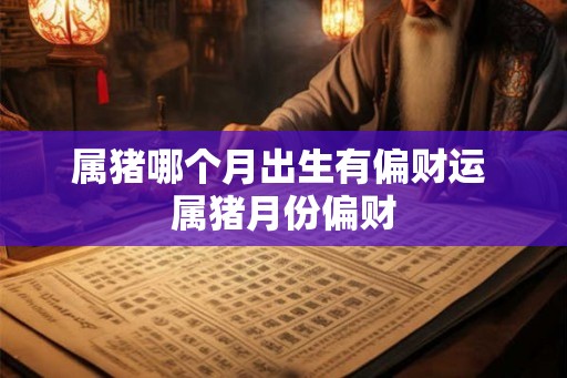 属猪哪个月出生有偏财运 属猪月份偏财
