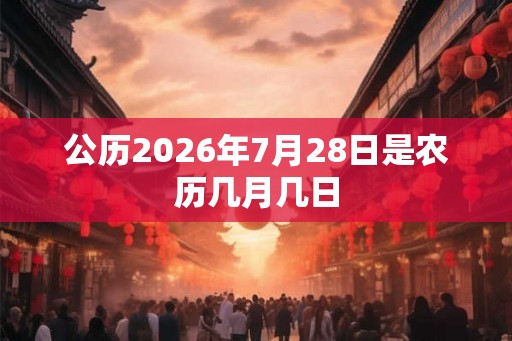 公历2026年7月28日是农历几月几日