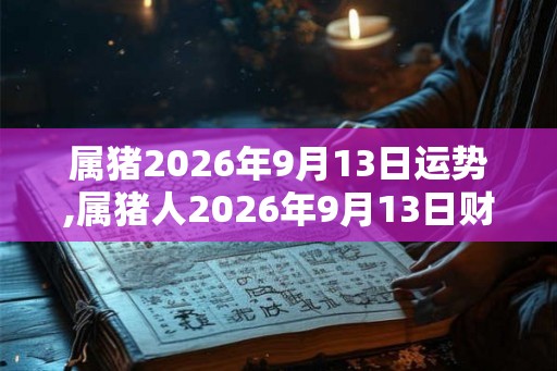属猪2026年9月13日运势,属猪人2026年9月13日财运,生肖猪2026年9月13日运势