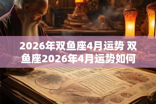 2026年双鱼座4月运势 双鱼座2026年4月运势如何 2026年双鱼座4月运势 双鱼座2026年4月运势如何