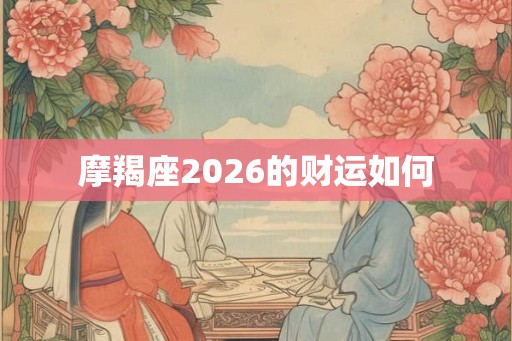 摩羯座2026的财运如何