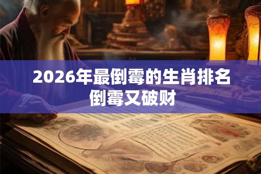 2026年最倒霉的生肖排名 倒霉又破财