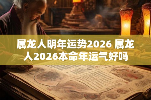 属龙人明年运势2026 属龙人2026本命年运气好吗