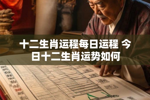 十二生肖运程每日运程 今日十二生肖运势如何