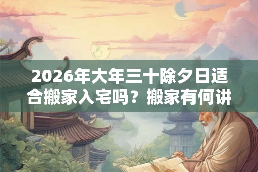 2026年大年三十除夕日适合搬家入宅吗?搬家有何讲究? 2026年大年三十除夕日适合搬家入宅吗?搬家有何讲究?
