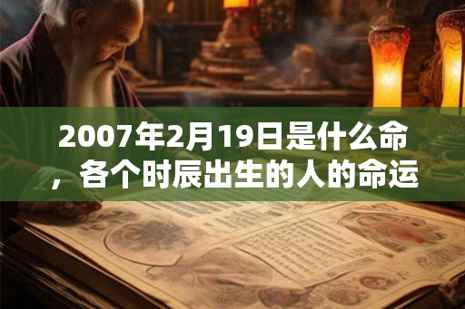 2007年2月19日是什么命，各个时辰出生的人的命运