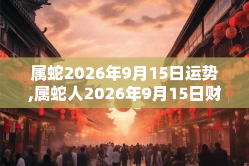 属蛇2026年9月15日运势,属蛇人2026年9月15日财运,生肖蛇2026年9月15日运势